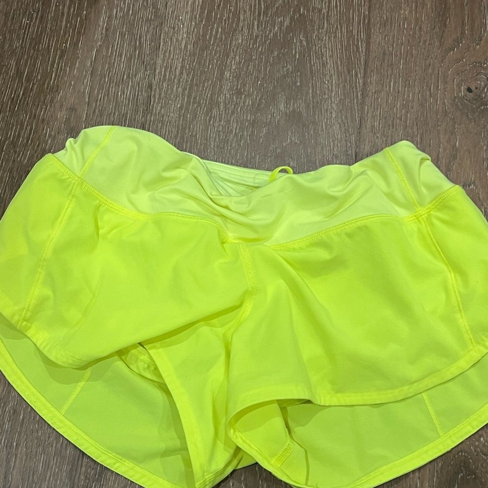 lululemon neon green shorts